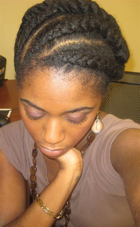 Natural cornrow hairstyles with pictures. Naturally Elegant: Hair Today: Large Cornrows in front and ...