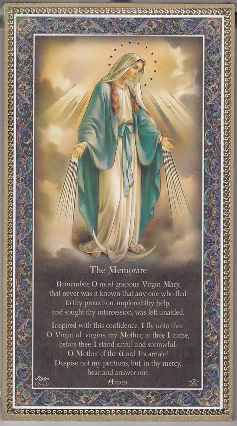 Gold Foiled Wood Prayer Plaque Miraculous The Memorare Crafted In Italy