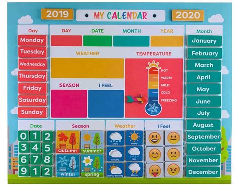 Kids Daily Magnetic Learning Board And Calendar Homeschool Etsy