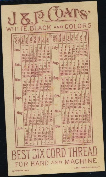 017 1889 Back Calendar Cards Color