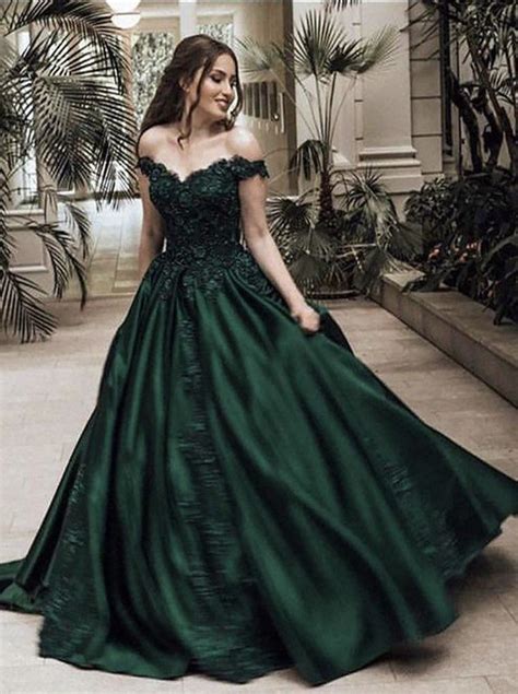 Ball Gown In 2020 Dark Green Prom Dresses Prom Dresses Ball Gown
