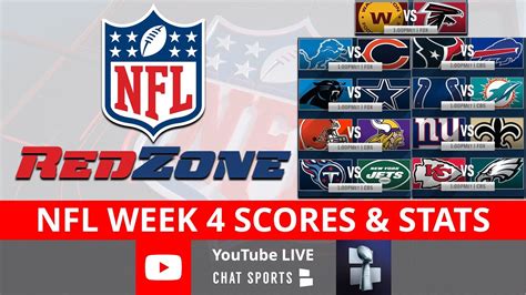 Nfl Redzone Live Streaming Scoreboard Sunday Nfl Week 4 Scores Stats