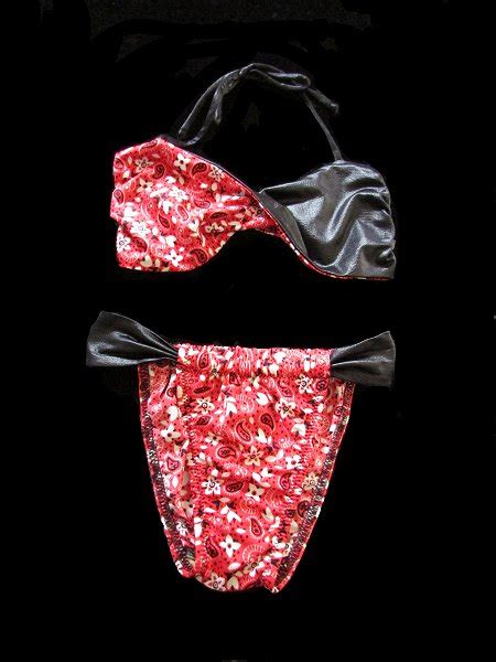 Red Bandana 2 Fun Slide Bikini Set Jita Outlet Bikinis American Made Custom Handcrafted