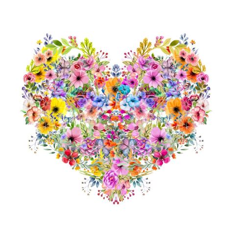 Floral Colorful Heart Stock Illustration Illustration Of Abstract