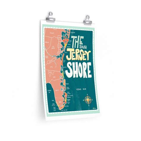 The South Jersey Shore Map Etsy
