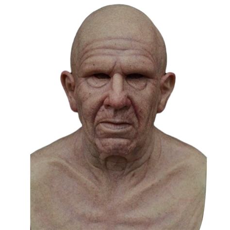 New Creepy Wrinkle Cosplay Bald Old Man Face Mask Halloween Party
