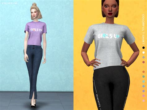 Chloem — Chloem Colorful T Shirt Created For The Sims4