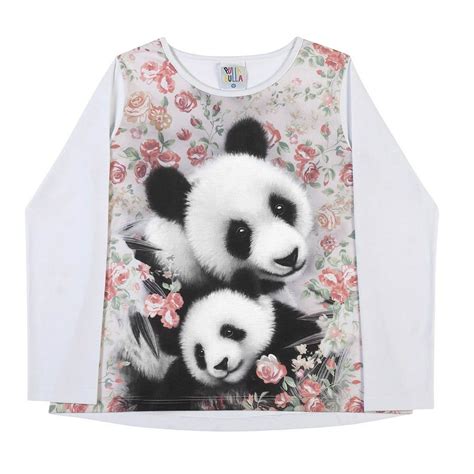 Girls Long Sleeve T Shirt Panda Graphic Tee Kids Clothing Pulla Bulla 2