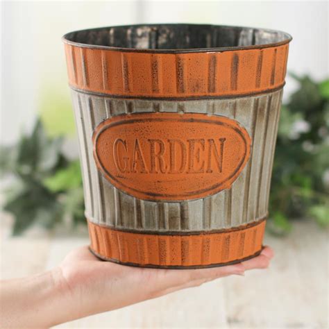 Galvanized Metal Garden Bucket Planter Baskets Buckets And Boxes