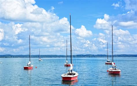 Free Download Hd Wallpaper Sailing Boats Port Boat Masts Lake