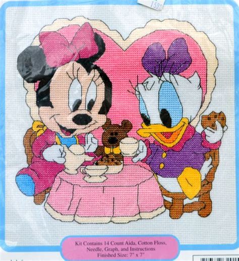Tea Party Disney Babies Cross Stitch Kit 14 Ct Aida Fabric Baby