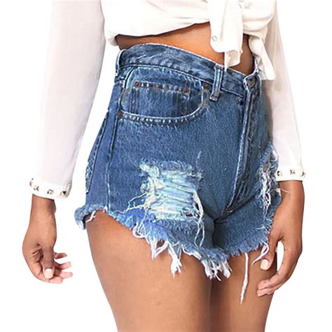 Women Low Waisted Washed Ripped Hole Short Mini Jeans Denim Shorts Sexy Female Jegging Hot Sale