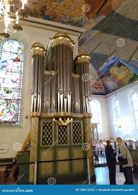 Old Pipe Organ Inside Oslo Cathedral Editorial Image Image Of