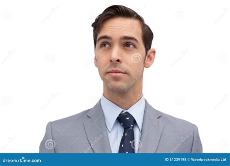 Thoughtful Businessman Looking Away Stock Image Image Of Assertive