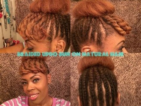 This soft and delicate look is so perfect and laid back. Braided Updo Bun on Natural Hair - YouTube