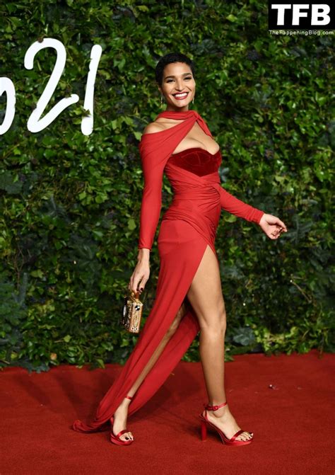 Indya Moore Flashes Her Areolas In A Red Dress At The Fashion Awards Photos