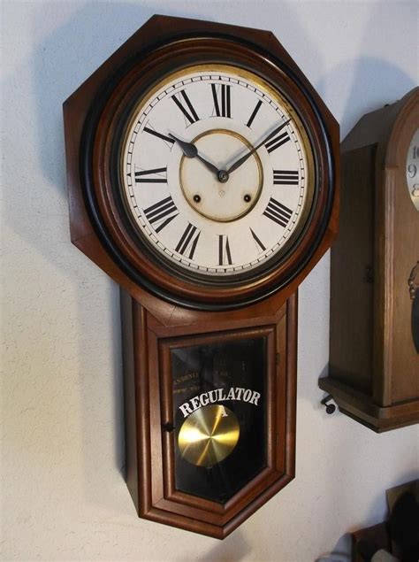 Nice Original Antique Circa 1906 Ansonia Clock Co Model Regulator A 8 Day Keywind Hour