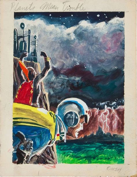 Preliminary Cover Art By Ed Emsh Emshwiller For Voodoo Planet Ace
