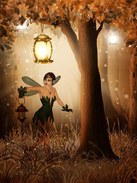 Fairy In Forest Night Free Stock Photo Public Domain Pictures
