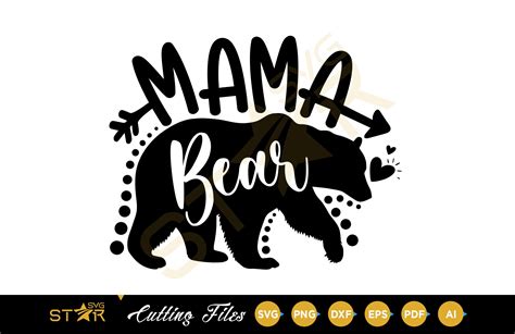 Mama Bear Heart Arrow Svg Illustrations ~ Creative Market
