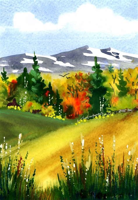 Watercolor Landscape Landscape