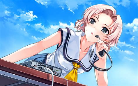 Anime Wallpaper Deep Blue Sky And Pure White Wings Game Hanami Mariya Misaki Kurehito Single