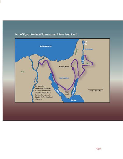 Map Of The Israelite Journey Out Of The Wilderness Into The Promised