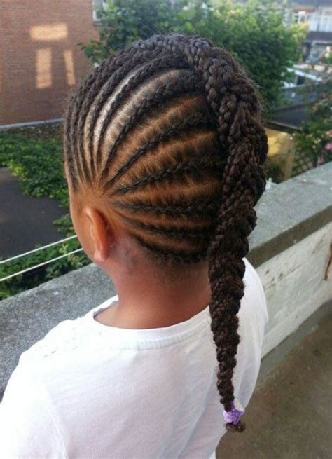 So, we have found these 35 best ghana braids 2021 for kids with tutorials. Cornrow Braids with Updo Ponytail | Little girl braids ...