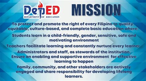Deped Vision Mission And Core Values Department Of Education Youtube
