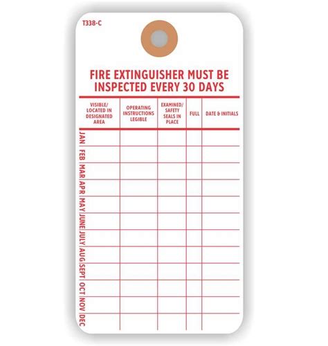 How often do fire extinguishers need inspecting? FIRE EXTINGUISHER MONTHLY INSPECTION Tags, 3" x 5.75", White Cardstock - Pack of 25 - Walmart ...