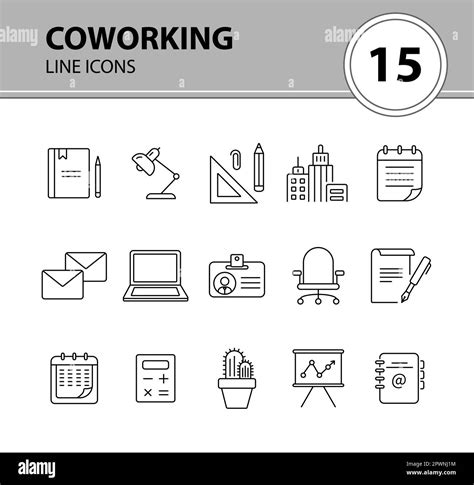 Coworking Space Icon Set Stock Vector Image And Art Alamy
