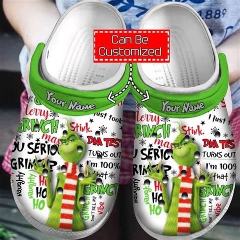 Grinch Christmas Clogs Grinch Summer Crocs Grinch Clogs For Etsy