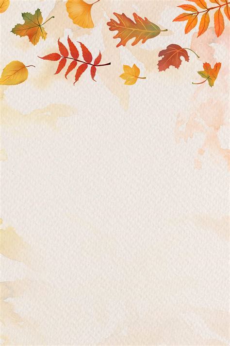 Fall Leaves Beige Background Psd Free Psd Rawpixel