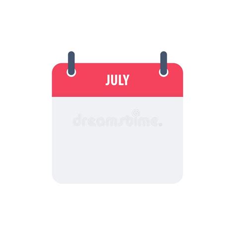 Calendar Icon Symbol July Simple Design Stock Vector Illustration Of