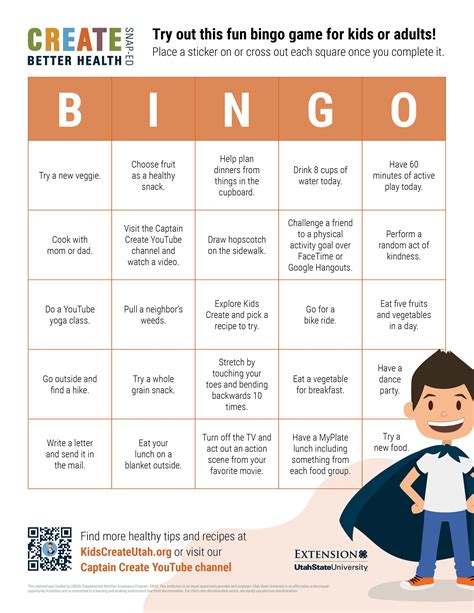 Create Better Health Bingo Card In 2020 Bingo Games For Kids Health