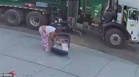 Just Got Dumped Woman Falls Head First Into Her Trash Can Twice While