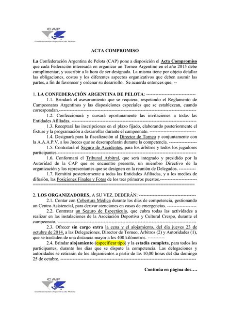 Carta Compromiso Modelo De Acta De Compromiso Simple Vrogue Co