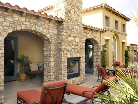 Mediterranean Patio With Two Way Fireplace Hgtv