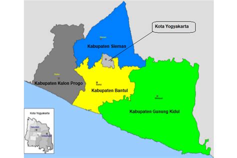 Letak Geografis Kabupaten Dan Kota Di Prov Daerah Istimewa Yogyakarta