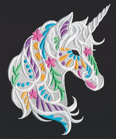 Colorful Unicorn Embroidered Waffle Weave Handdish Towel Etsy