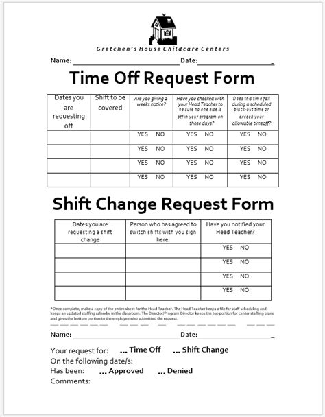 20 free employee time off request forms blue layouts