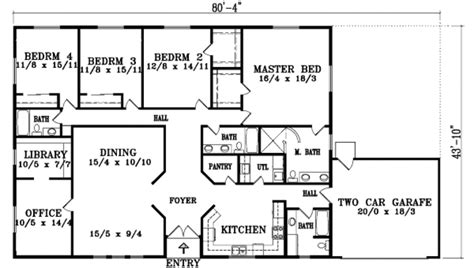 Ranch Style House Plan - 4 Beds 3.00 Baths 2606 Sq/Ft Plan ...