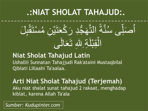 Niat Solat Tahajud Homecare