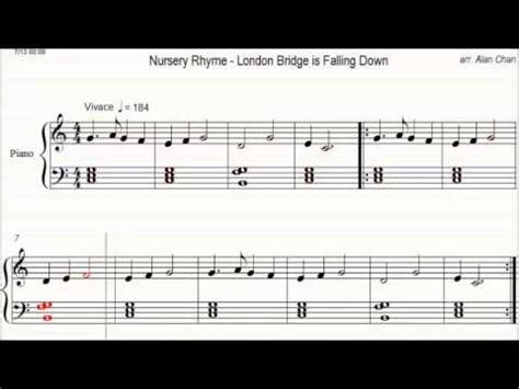 Learn how to play london bridge is falling down on piano and keyboard with the right hand in this very easy tutorial for absolute beginners. Nursery Rhyme Piano - London Bridge is Falling Down [Sheet ...