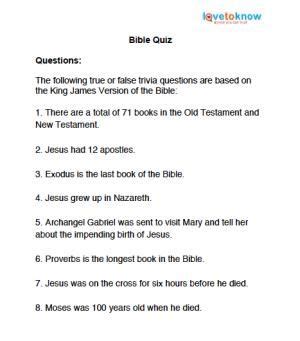 Template word document old testament bible trivia questions and. Printable Bible Trivia Questions | LoveToKnow | Bible ...