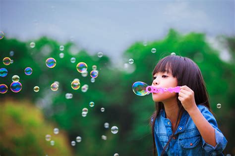 Child Girl Blowing Bubbles Wallpaper Other Wallpaper Better