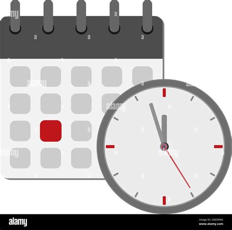 Calendar And Clock Symbol Deadline Concept Vector Illustration Stock