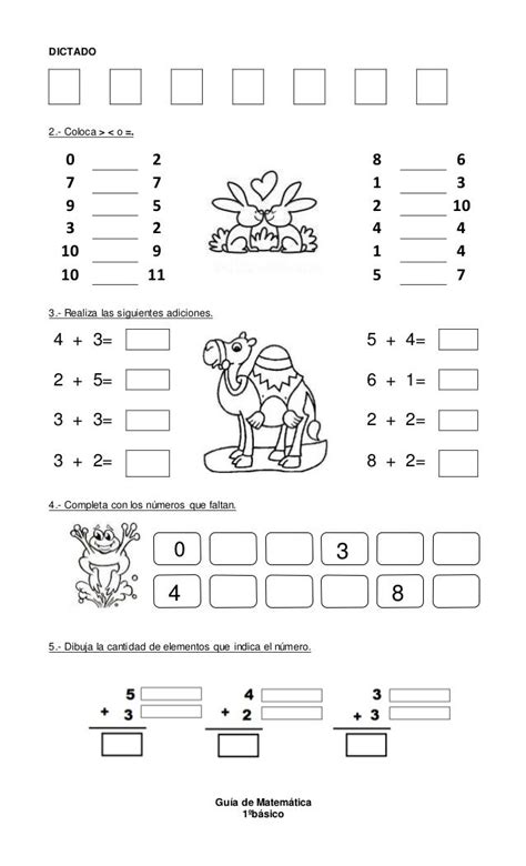 Guias De Matematica Primero Basico Prueba De Matematicas Matemáticas