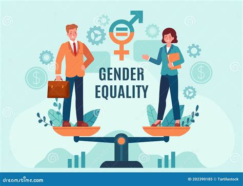 Igualdad Entre Hombres Y Mujeres La Mujer Y El Hombre Empleados En Pie