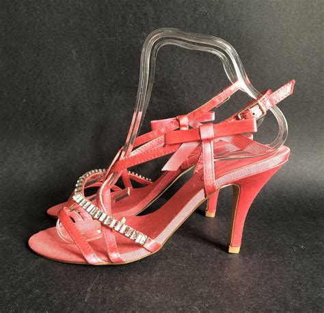 Aldo Womens Strappy High Heel Diamanté Trim Sandals Size 38 5 Pink Organza Bows Ebay